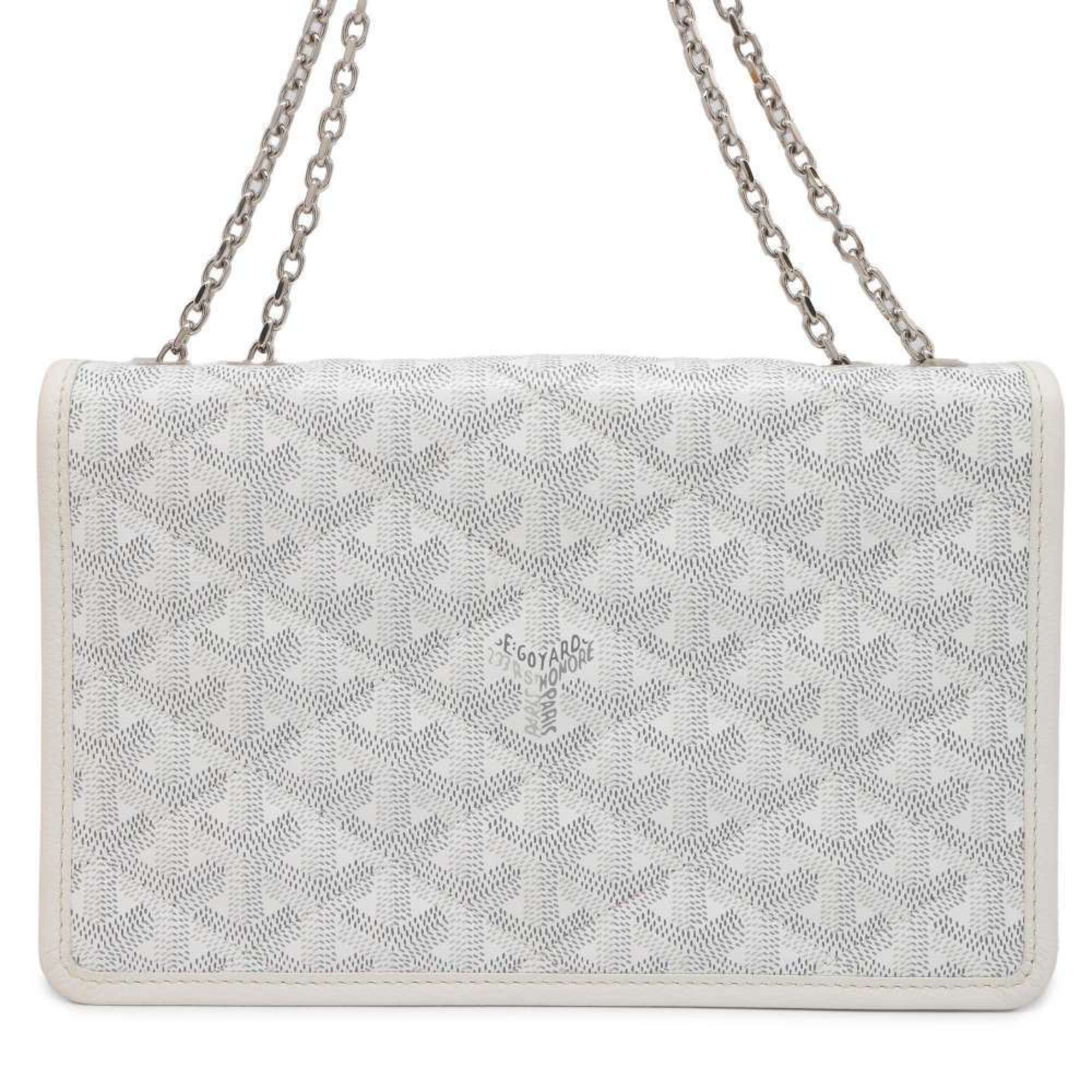 Goyard Chain Shoulder Bag Alexandre Trois Leather GOYARD White