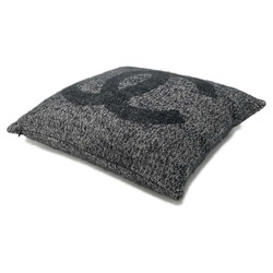 CHANEL Cushion Coco Mark Cashmere Silk Black