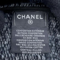 CHANEL Cushion Coco Mark Cashmere Silk Black