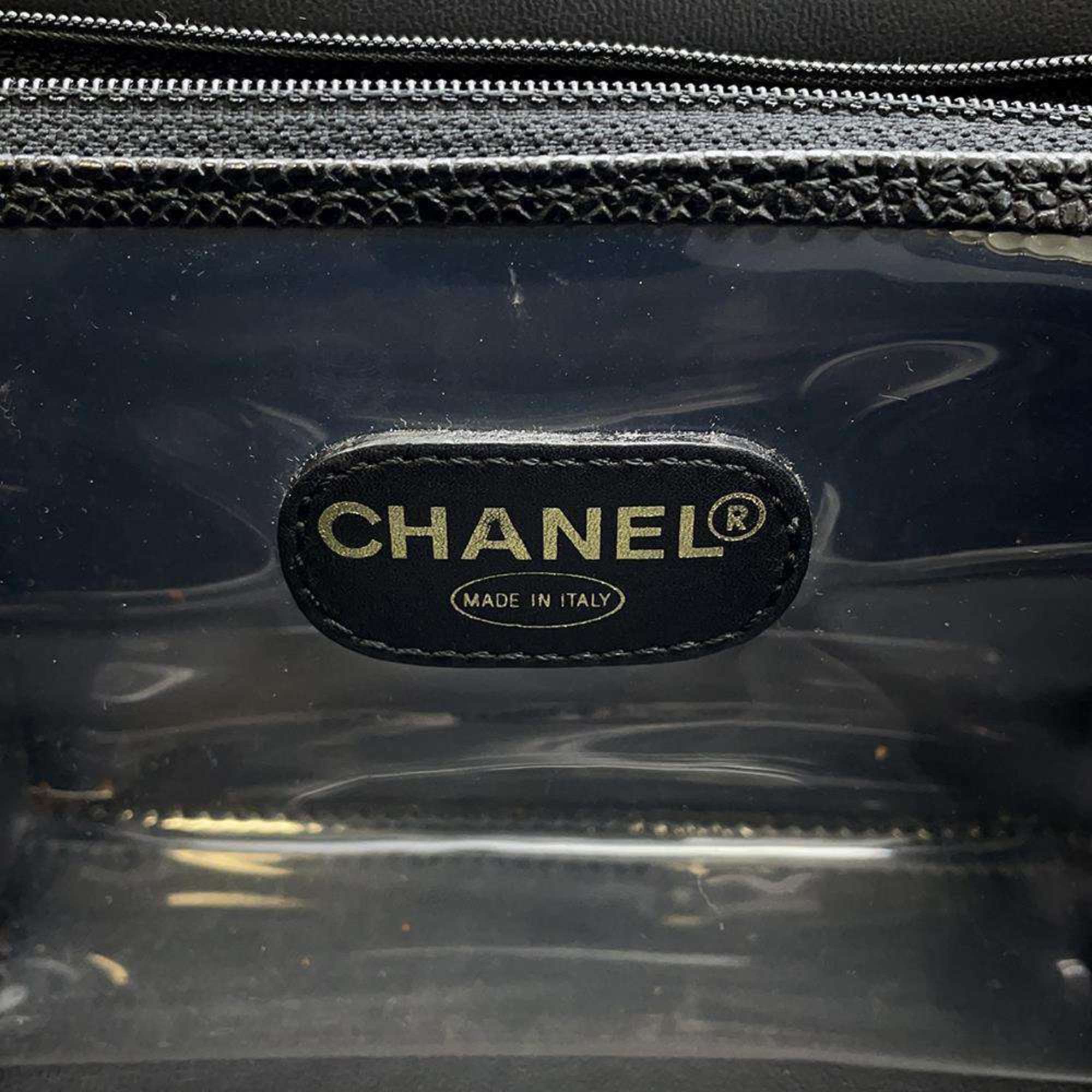 Chanel handbag vanity Coco mark caviar skin CHANEL 2way shoulder bag makeup box pouch black