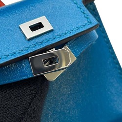 Hermes bag charm Kelly Twilly Blue Thalassa Tadelakt Z stamp HERMES