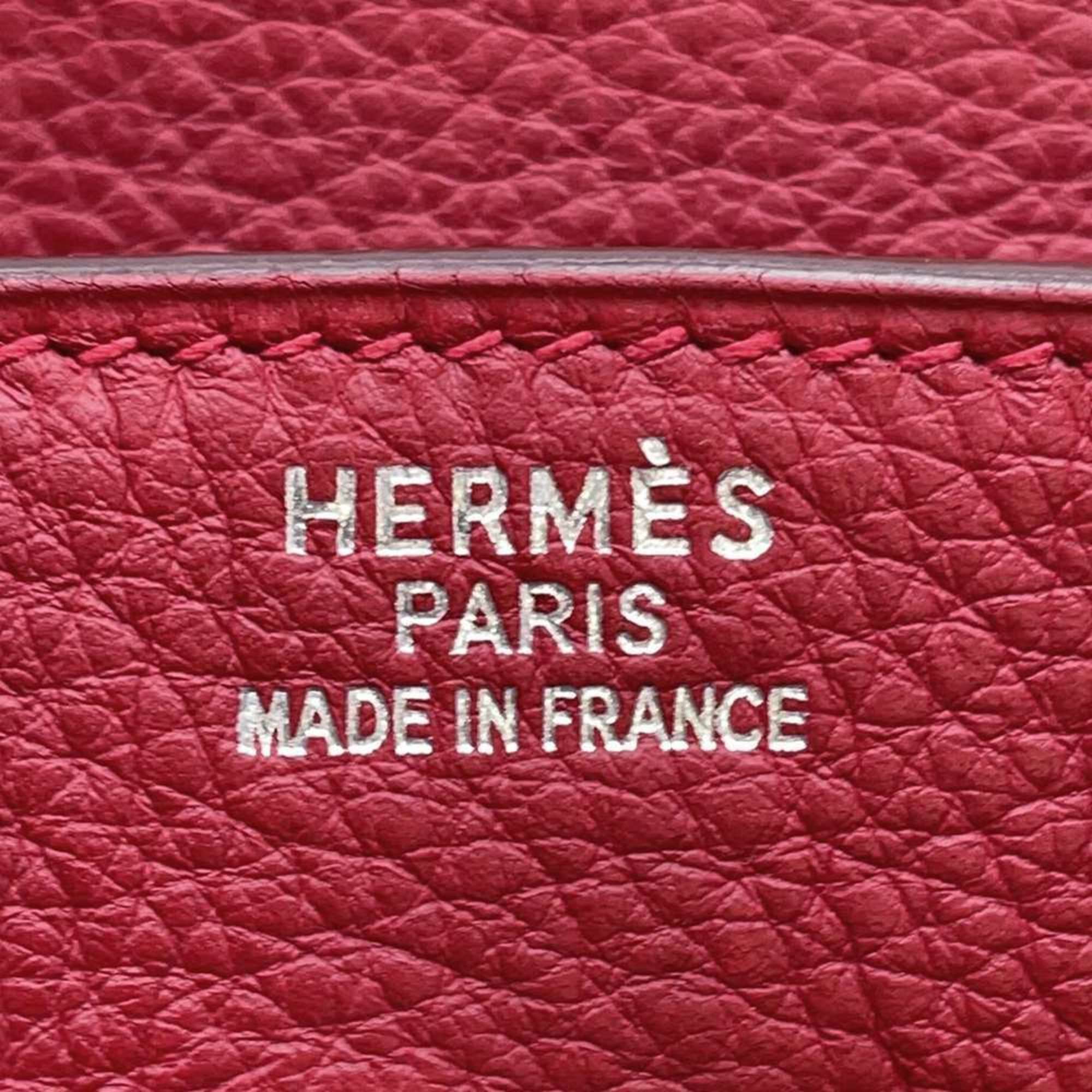 Hermes Birkin 35 Rouge vif Cazac Handbag □G stamp HERMES