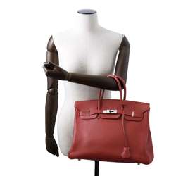 Hermes Birkin 35 Rouge vif Cazac Handbag □G stamp HERMES