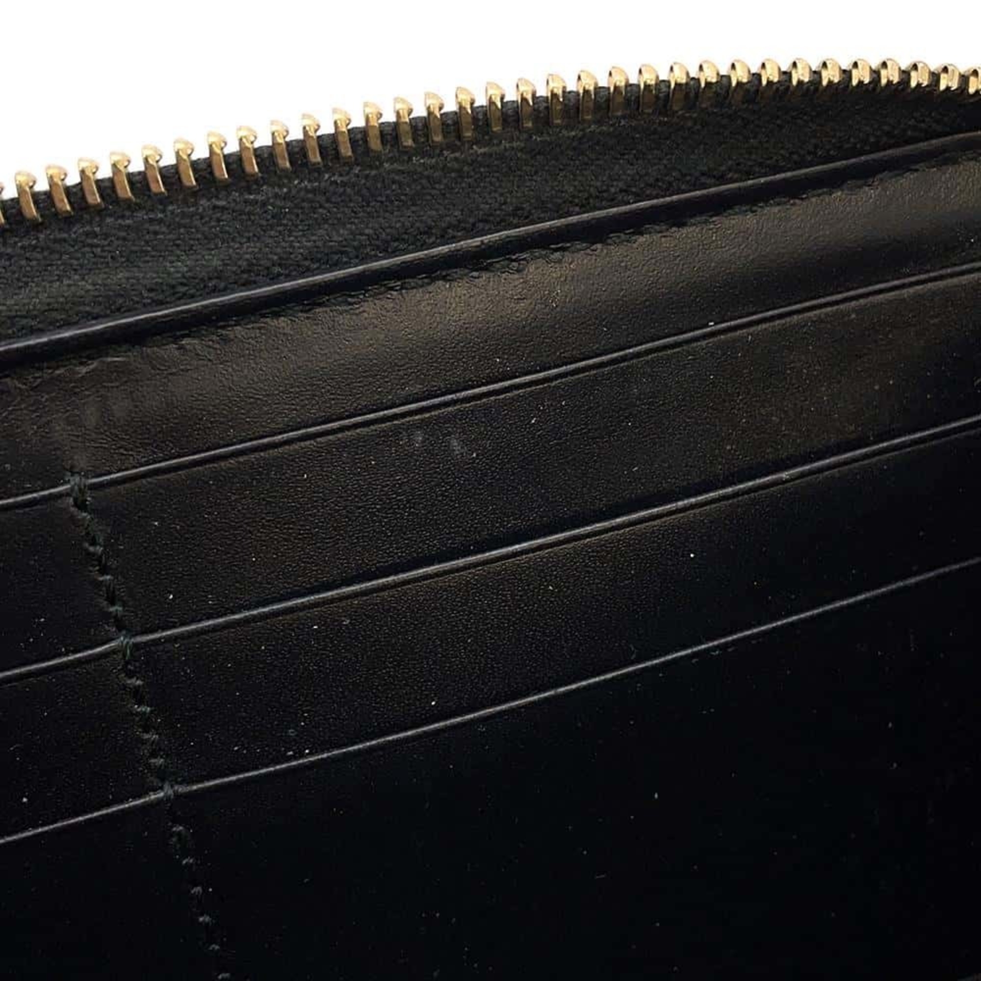 Gucci Long Wallet Guccissima Round Ribbon Leather 388680 GUCCI Black