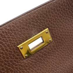 Hermes handbag Kelly 32, outside stitching, Marron Fonce Ardennes, □B stamp, 2-way shoulder