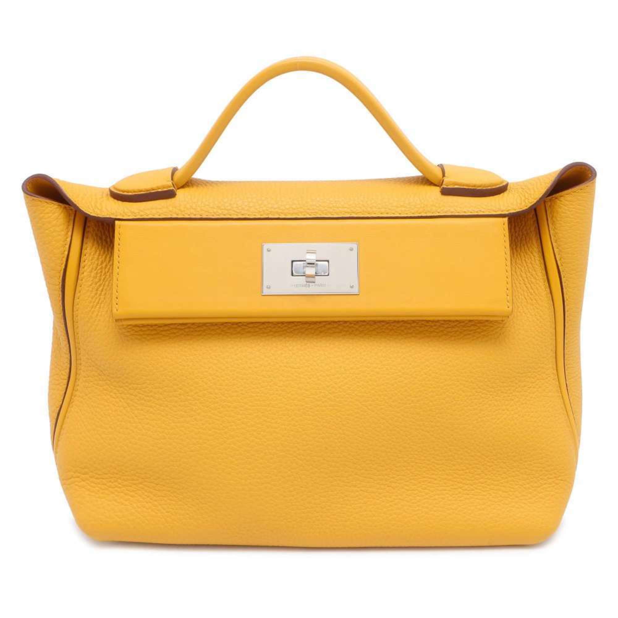 Hermes 24 29 Sac Vinquatre Handbag Jaune Ambre Taurillon Clemence Swift Y Stamp