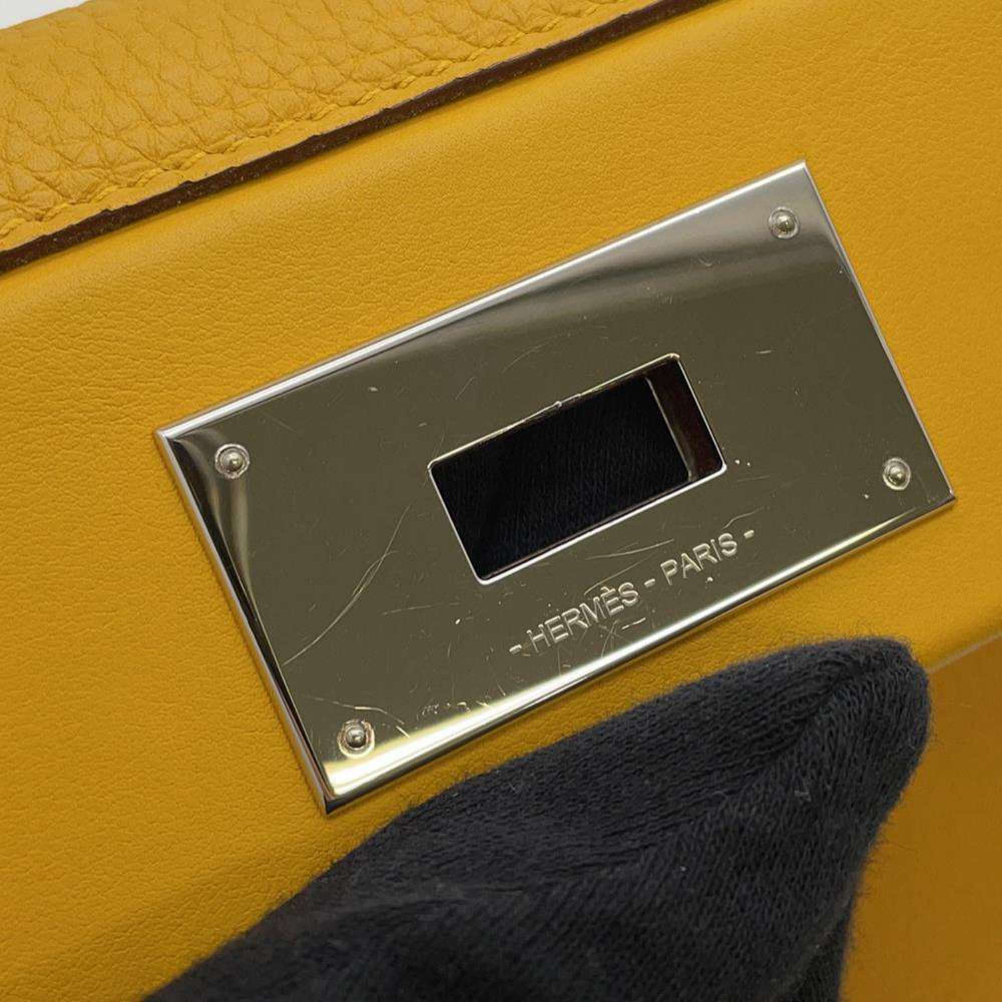 Hermes 24 29 Sac Vinquatre Handbag Jaune Ambre Taurillon Clemence Swift Y Stamp