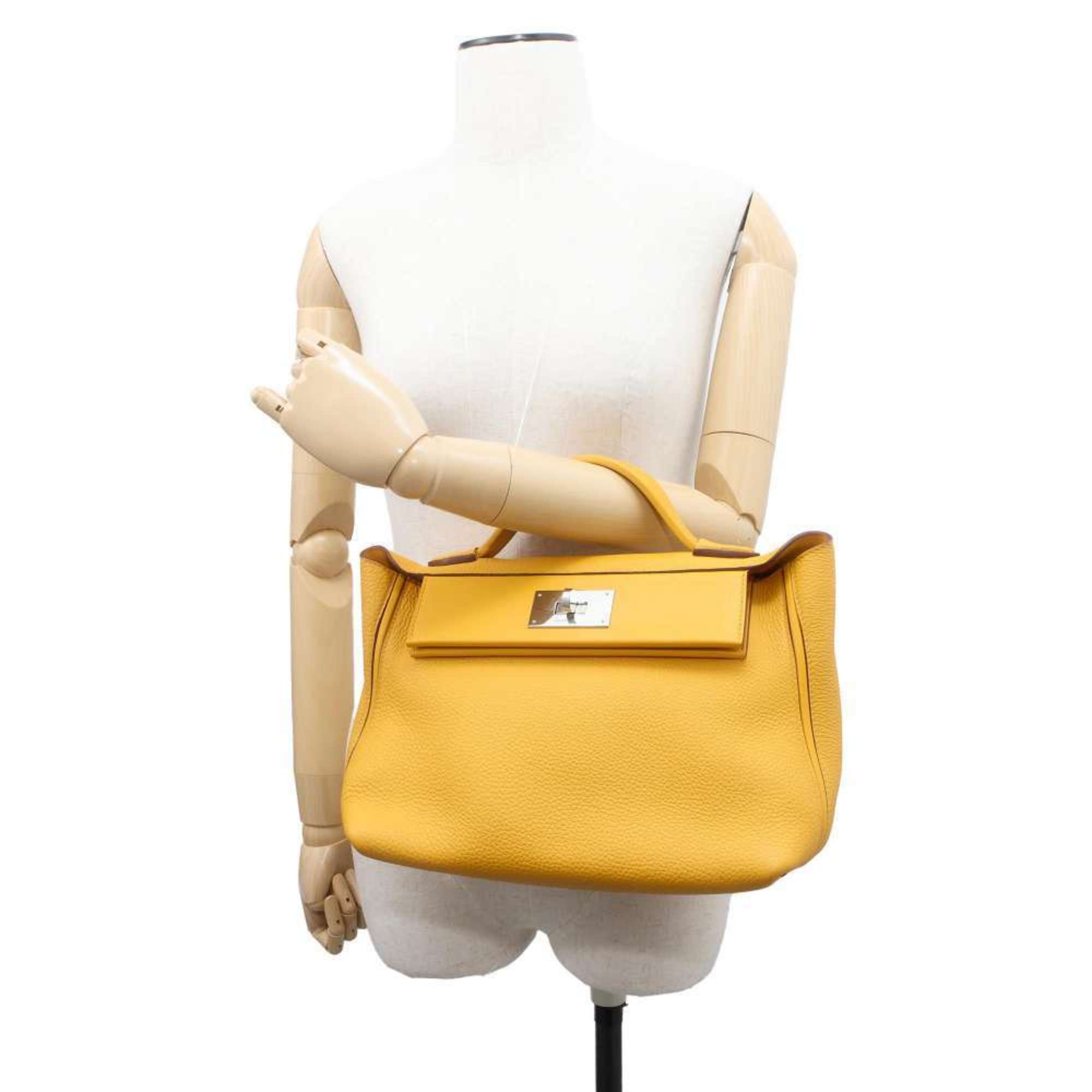 Hermes 24 29 Sac Vinquatre Handbag Jaune Ambre Taurillon Clemence Swift Y Stamp