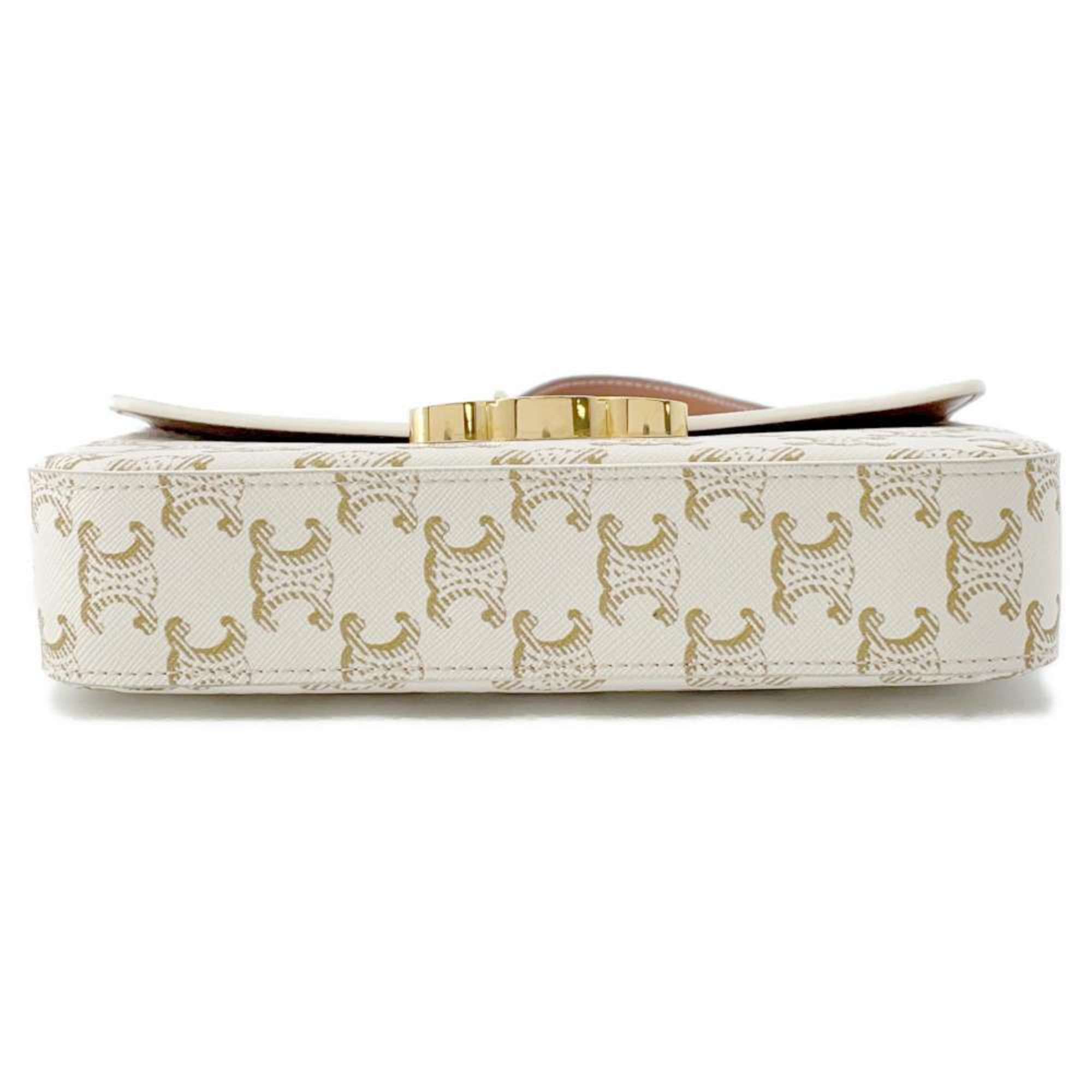 Celine Shoulder Bag Triomphe 194142CUZ CELINE White