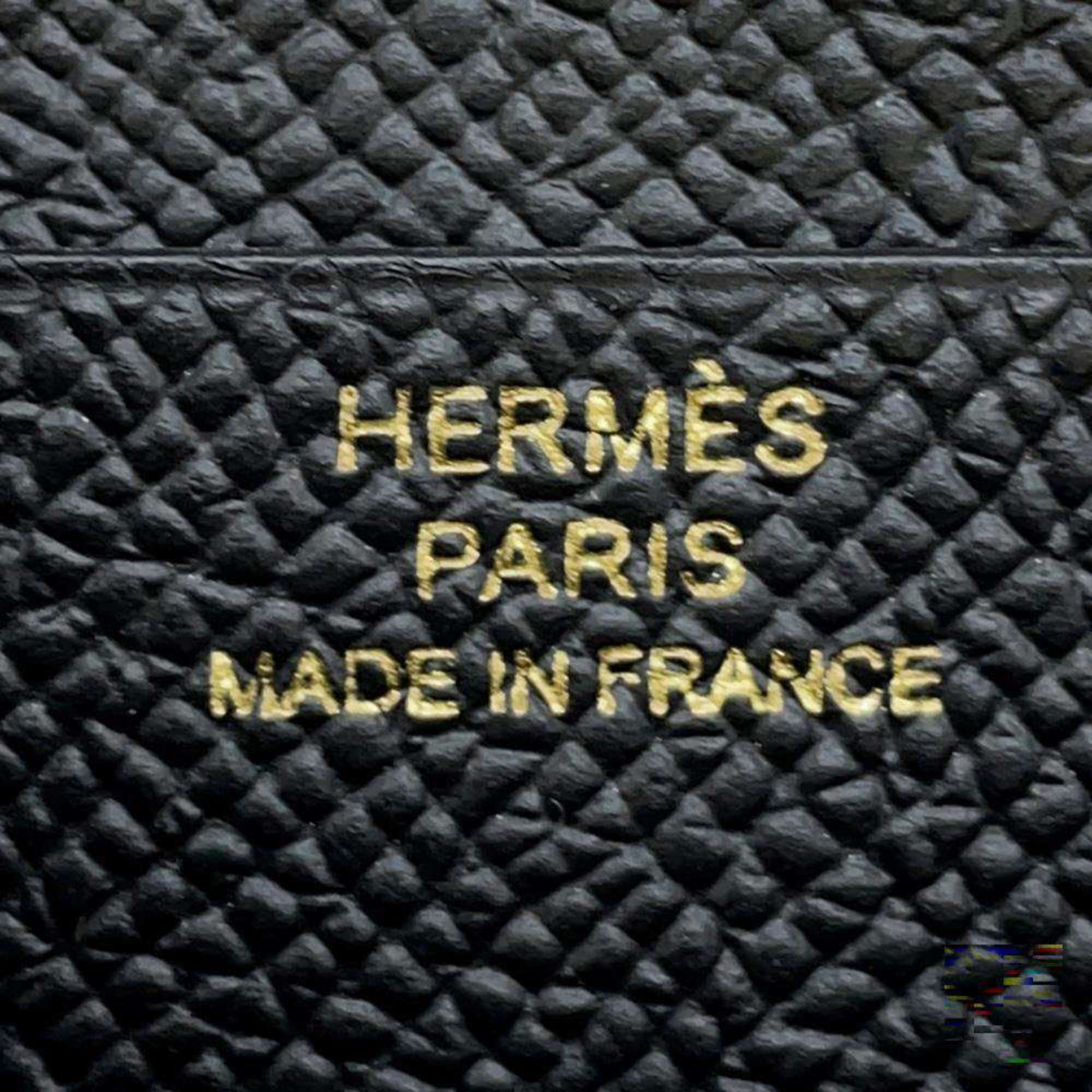 Hermes Bi-fold Wallet Bearn Compact Black Epson W Stamp HERMES