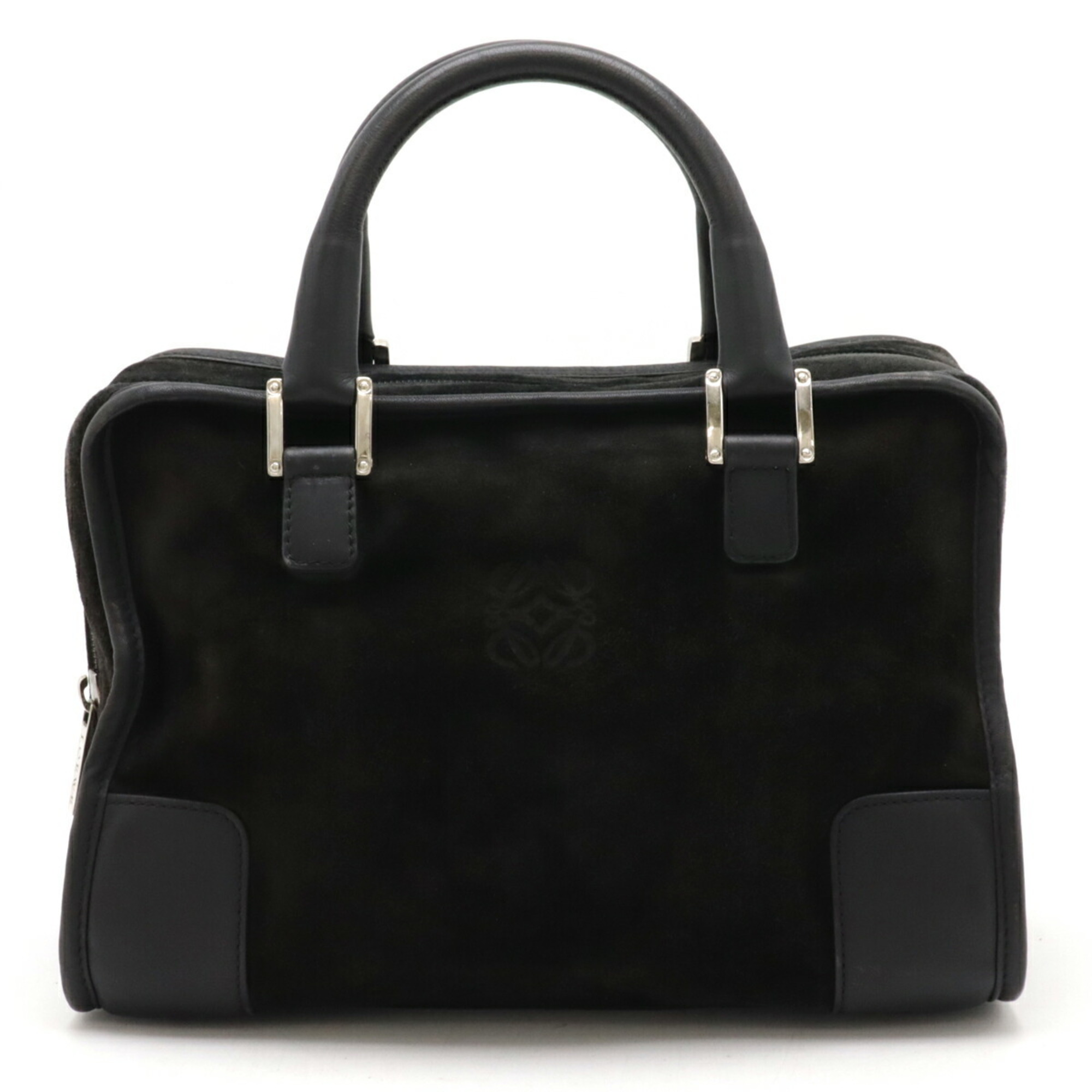 LOEWE Amazona 27 handbag Boston bag suede leather black