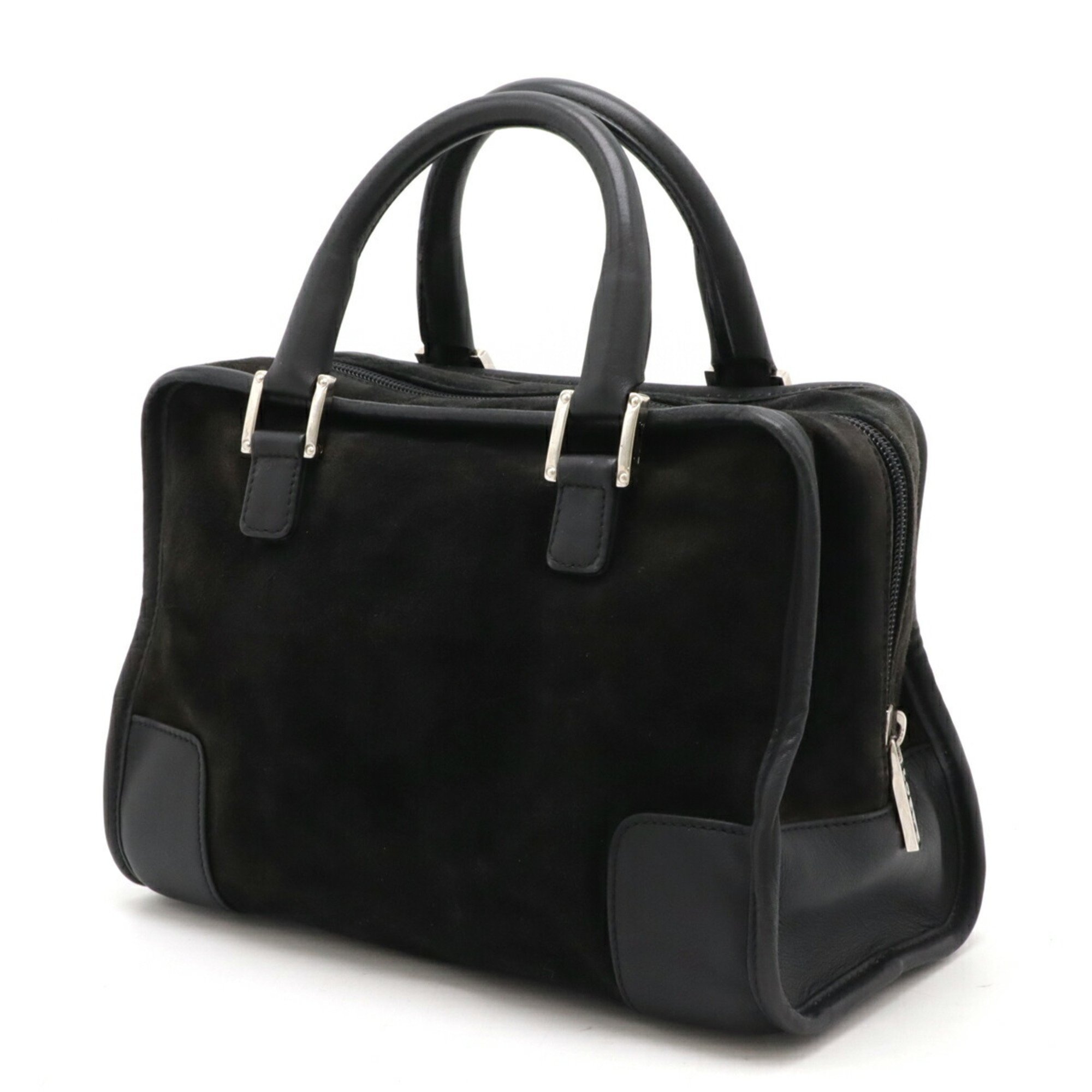 LOEWE Amazona 27 handbag Boston bag suede leather black