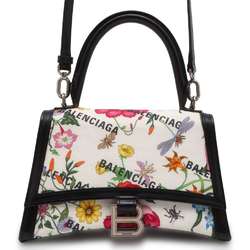 Gucci Handbag Balenciaga Collaboration The Hacker Project Flora Hourglass Small 681697 2way Black White