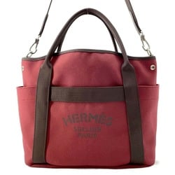 Hermes SAC DE PANSAGE GROOM handbag Rouge H Chocolat B stamp 2way