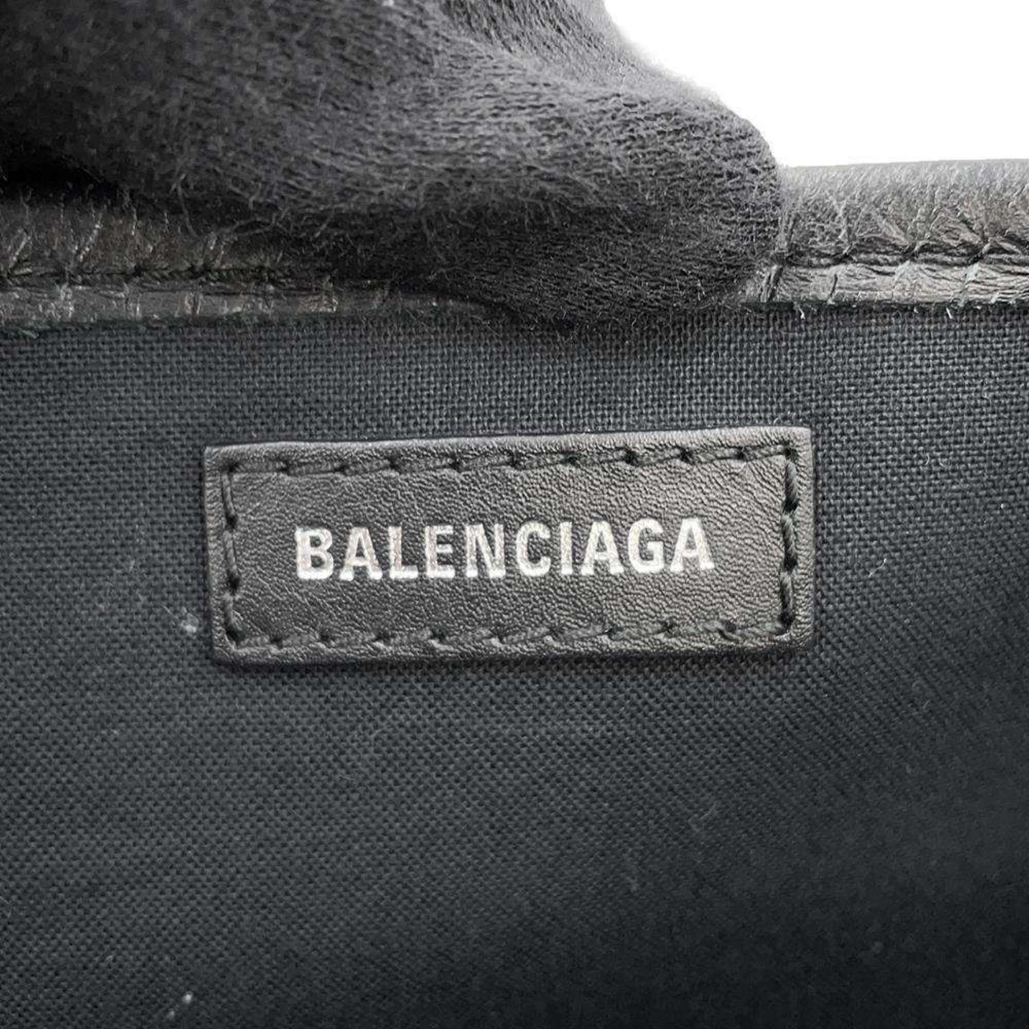 Balenciaga Handbag Leopard Navy Cabas XS 390346 BALENCIAGA 2way Shoulder Bag Black