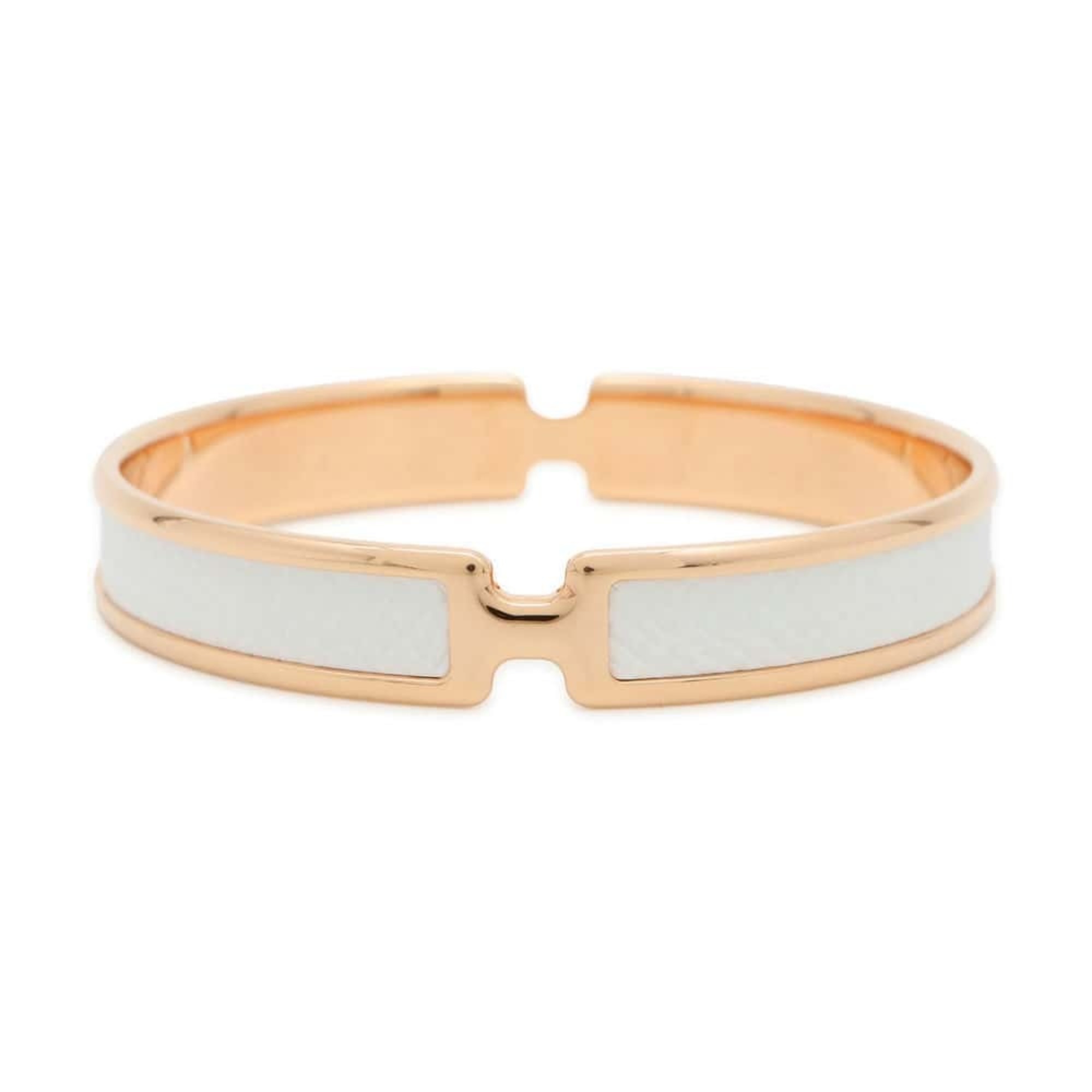 Hermes bracelet Olympe white pink epsom metal HERMES