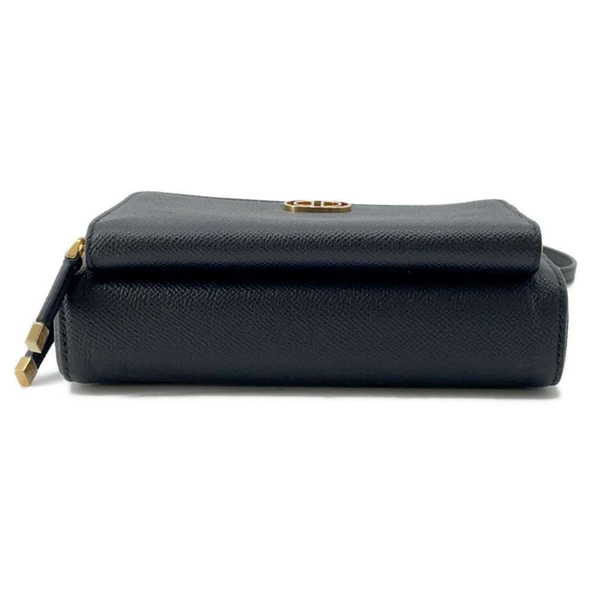 Christian Dior Shoulder Bag Caro Double Pouch S7431UBAE Black