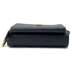 Christian Dior Shoulder Bag Caro Double Pouch S7431UBAE Black