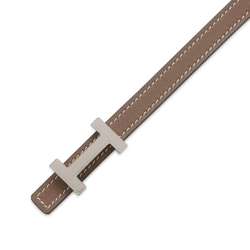 Hermes Belt Focus Reversible H Etoupe White Swift Epson Women's Size 80 Y Stamp