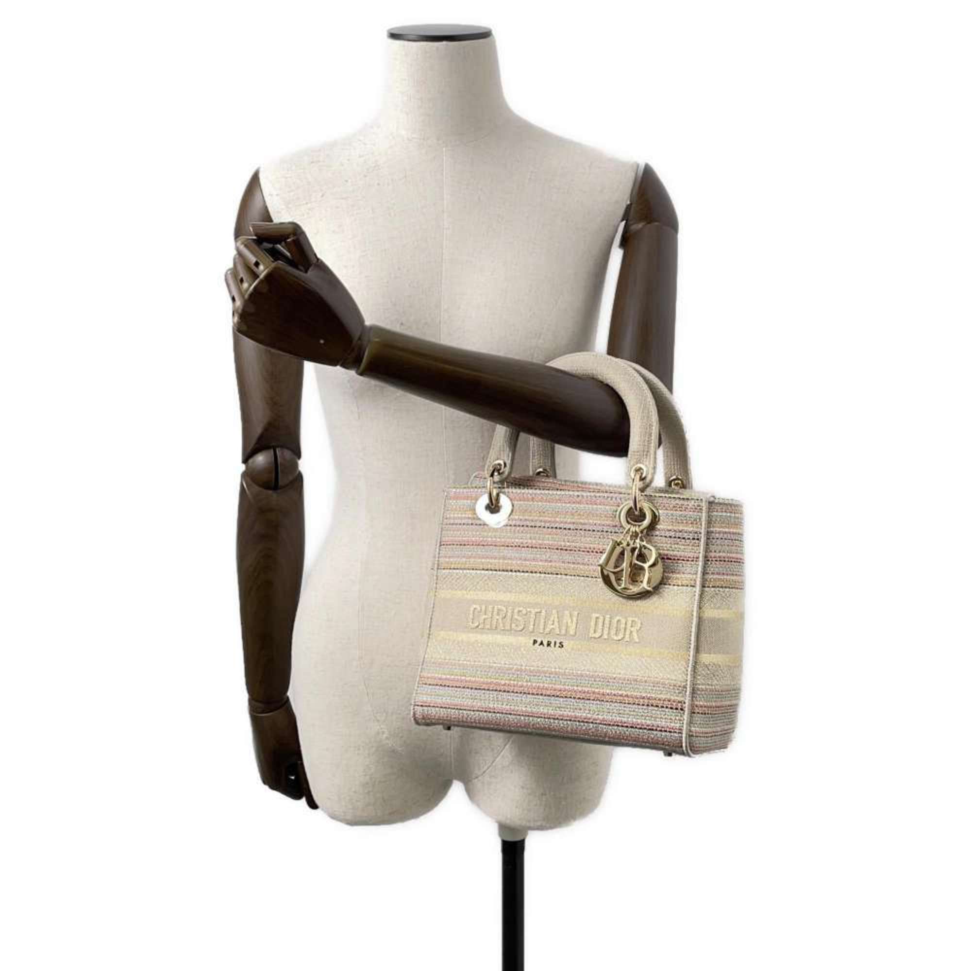 Christian Dior handbag Lady D-Lite canvas 2-way shoulder bag