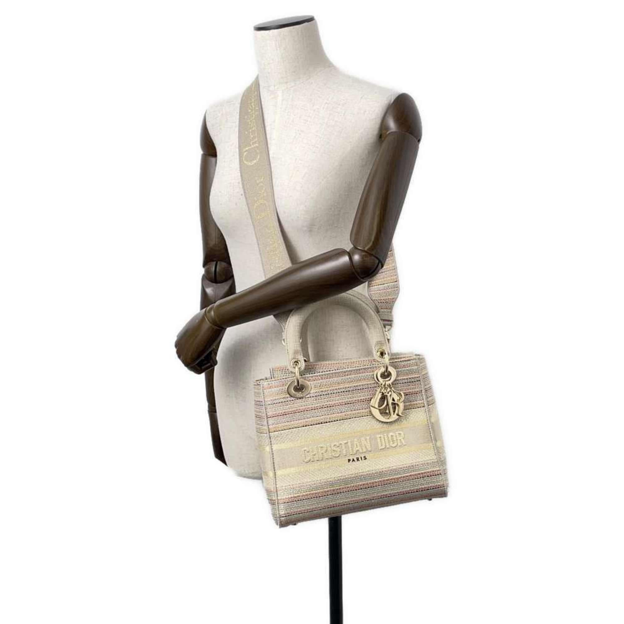 Christian Dior handbag Lady D-Lite canvas 2-way shoulder bag