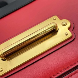 Prada Chain Shoulder Bag Leather 1BL004 PRADA Belt Red Black