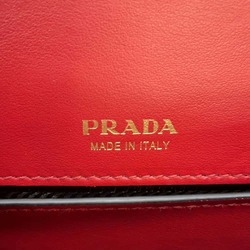 Prada Chain Shoulder Bag Leather 1BL004 PRADA Belt Red Black