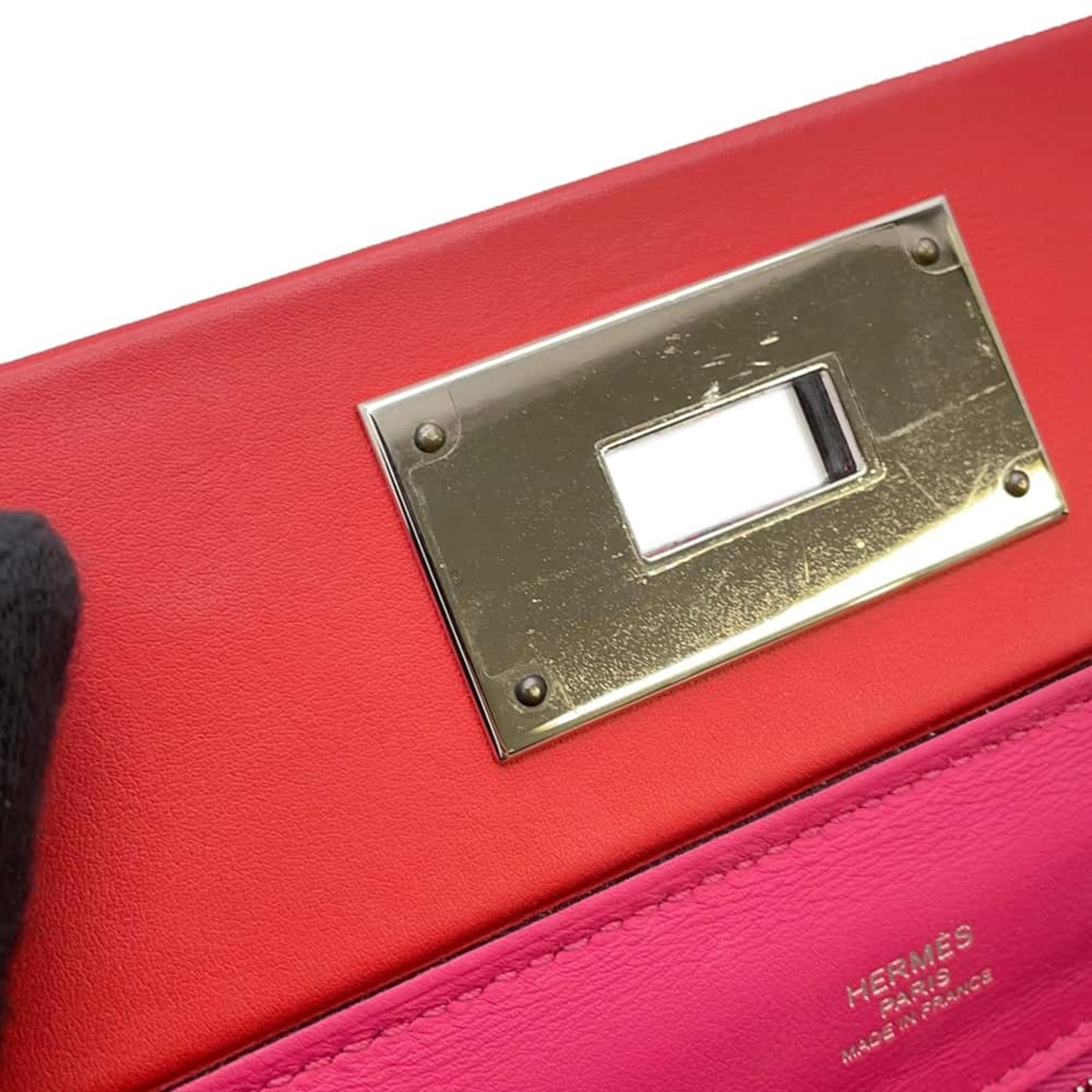 Hermes 24 Sac Vinquatre Handbag Rouge Cou Evercolor Swift Z Stamp