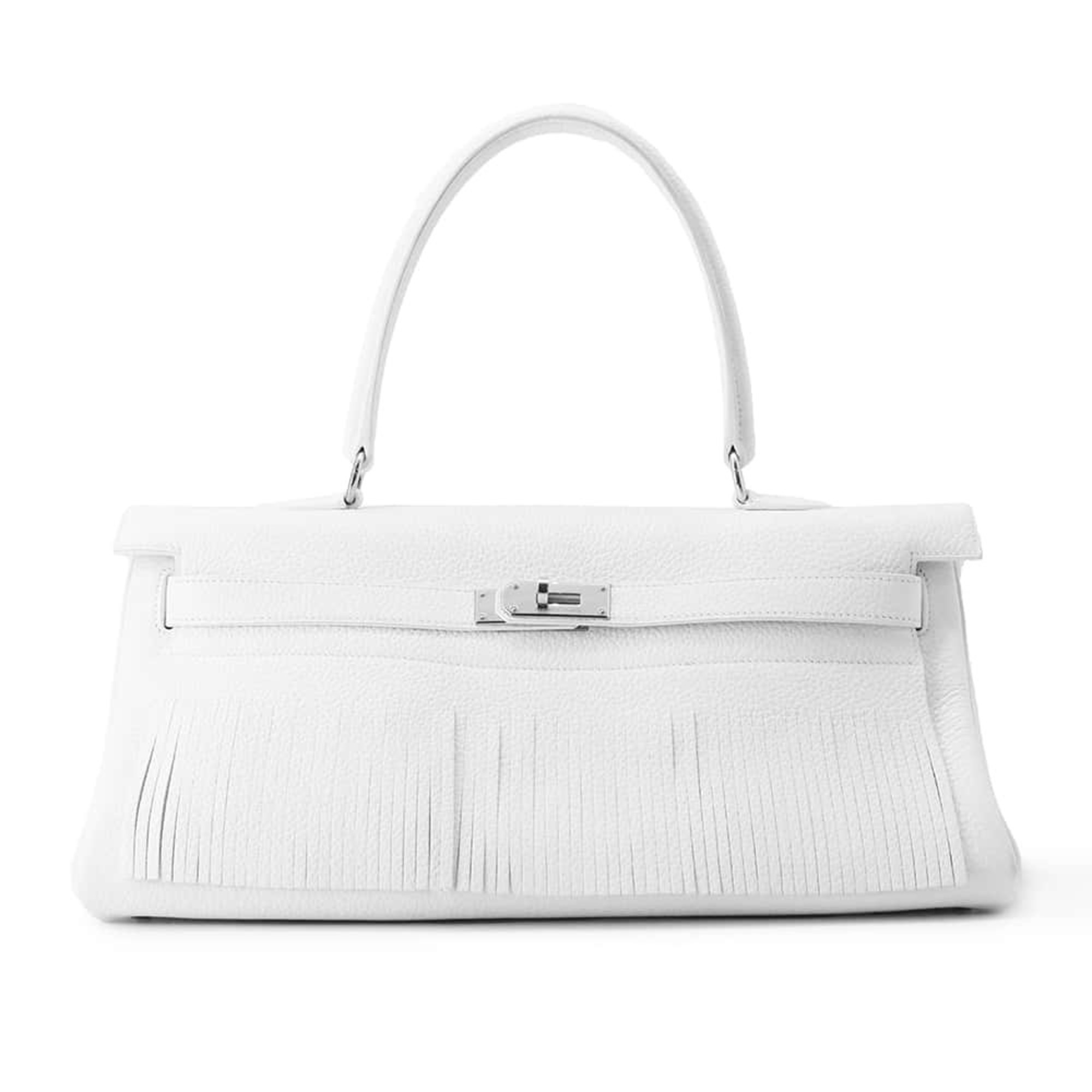 Hermes Shoulder Bag Kelly White Taurillon Clemence □N Stamp HERMES