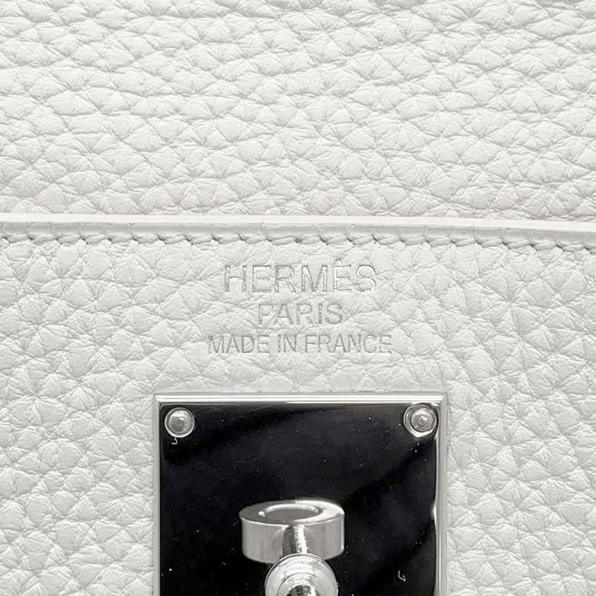 Hermes Shoulder Bag Kelly White Taurillon Clemence □N Stamp HERMES