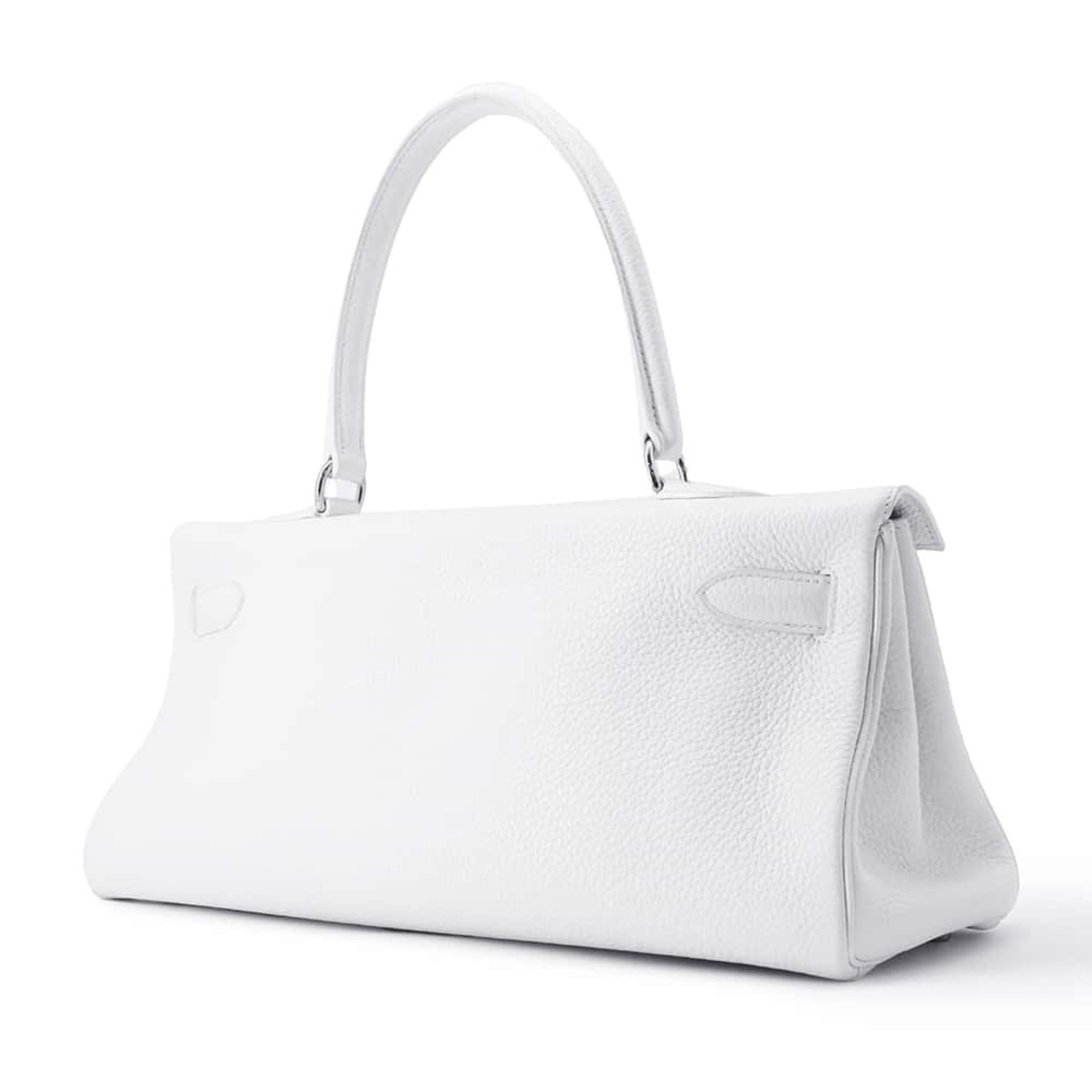 Hermes Shoulder Bag Kelly White Taurillon Clemence □N Stamp HERMES