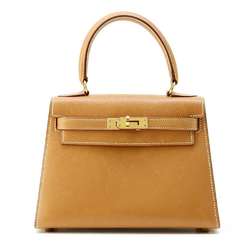 Hermes handbag Kelly, outer stitching, natural, Cushvel, 〇S stamp, 2-way shoulder