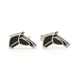 HERMES Horse Motif Cufflinks Metal Silver Color