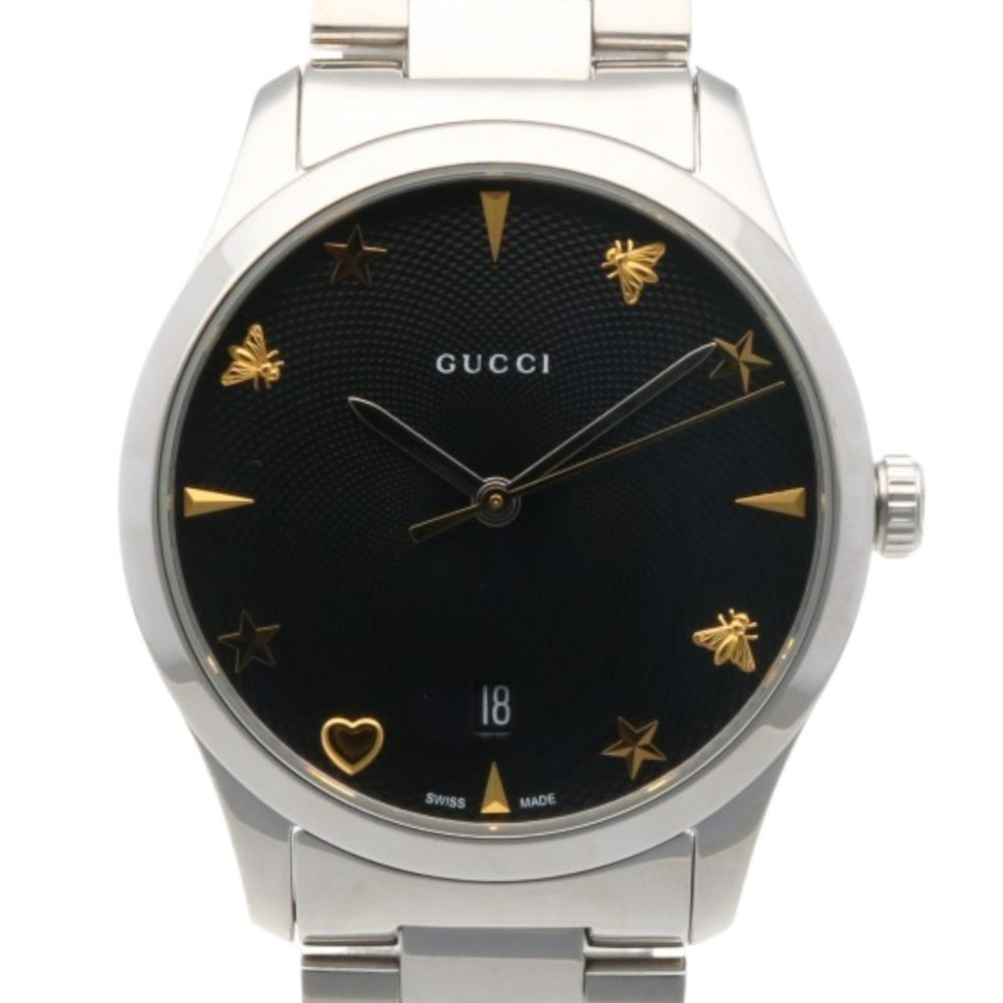 Gucci G Timeless Watch Stainless Steel 126.4 Quartz Men's GUCCI Bee Star Heart