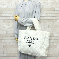 Prada Terry Tote Bag Pile 1BG130 White Women's PRADA