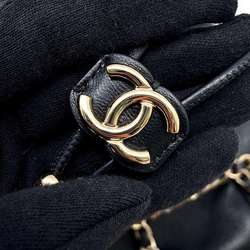 Chanel Chain Shoulder Bag Coco Mark Lambskin AS2314 CHANEL Black