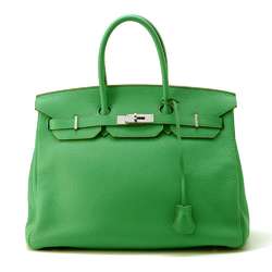 Hermes Birkin 35 Bamboo Taurillon Clemence Handbag □P Stamp HERMES