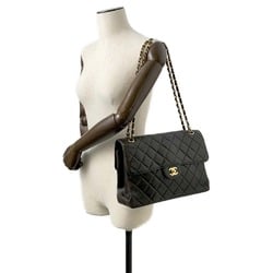 Chanel Chain Shoulder Bag Matelasse W Face Coco Mark Lambskin CHANEL Black