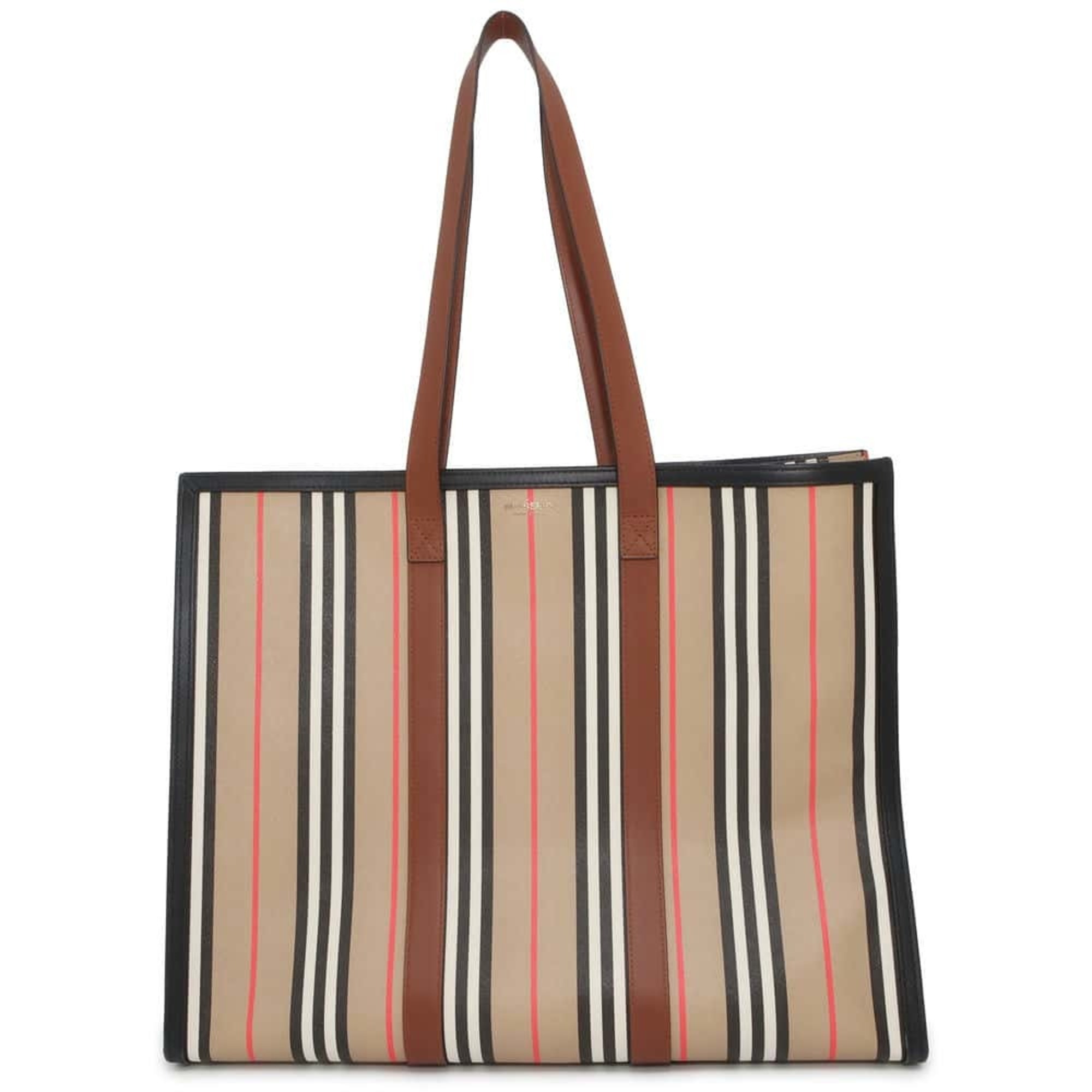 Burberry Tote Bag Striped Leather 80730571 BURBERRY Shoulder