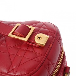 CHRISTIAN DIOR DIORTRAVEL Vanity Small Red S5488UNTR Women's Lambskin Shoulder Bag