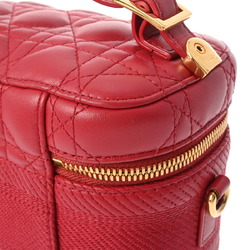 CHRISTIAN DIOR DIORTRAVEL Vanity Small Red S5488UNTR Women's Lambskin Shoulder Bag