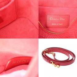 CHRISTIAN DIOR DIORTRAVEL Vanity Small Red S5488UNTR Women's Lambskin Shoulder Bag