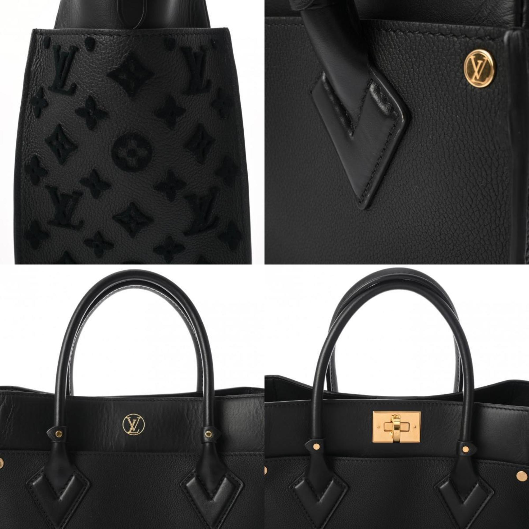 LOUIS VUITTON Louis Vuitton Monogram On My Side MM Noir M53826 Women's Calf Bag