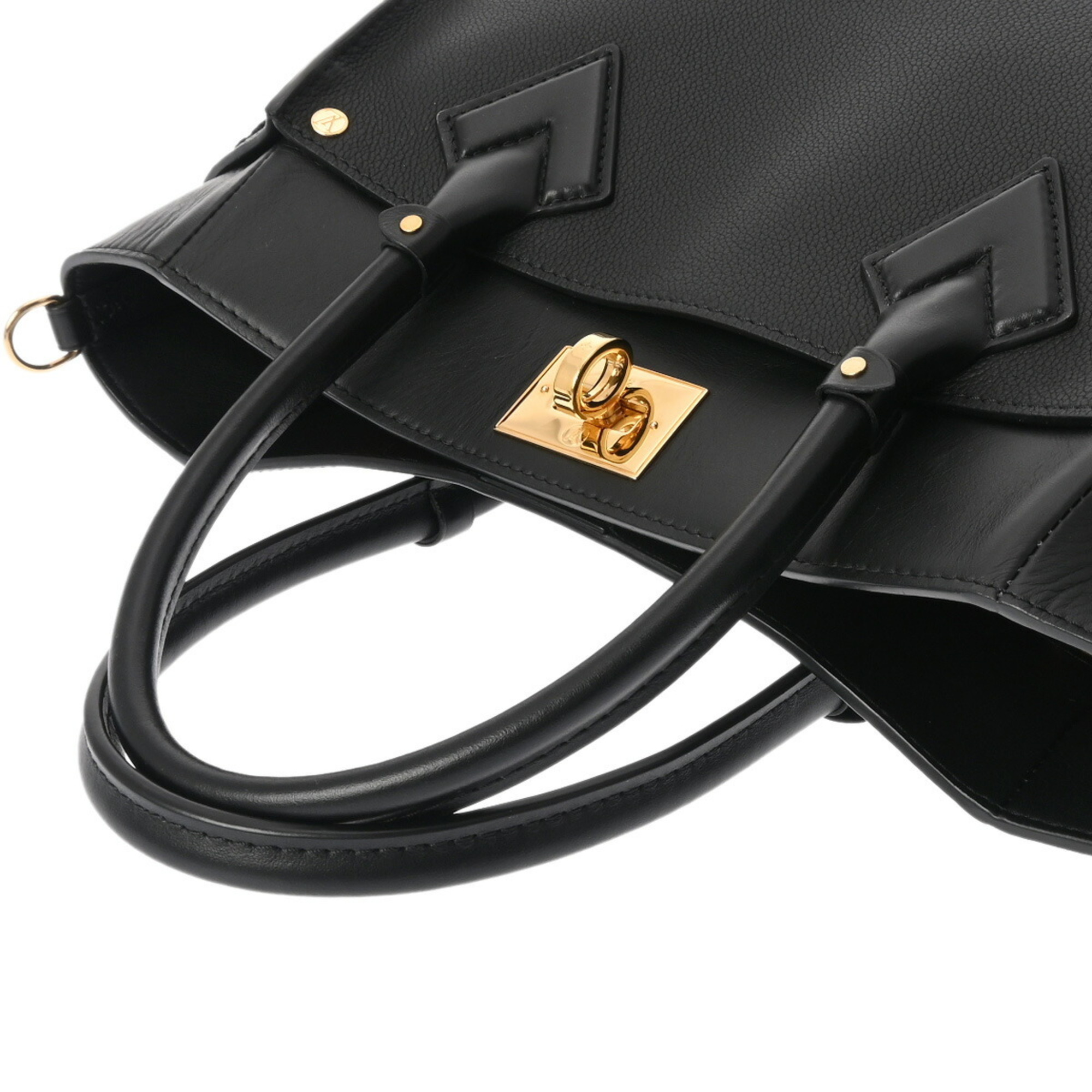 LOUIS VUITTON Louis Vuitton Monogram On My Side MM Noir M53826 Women's Calf Bag