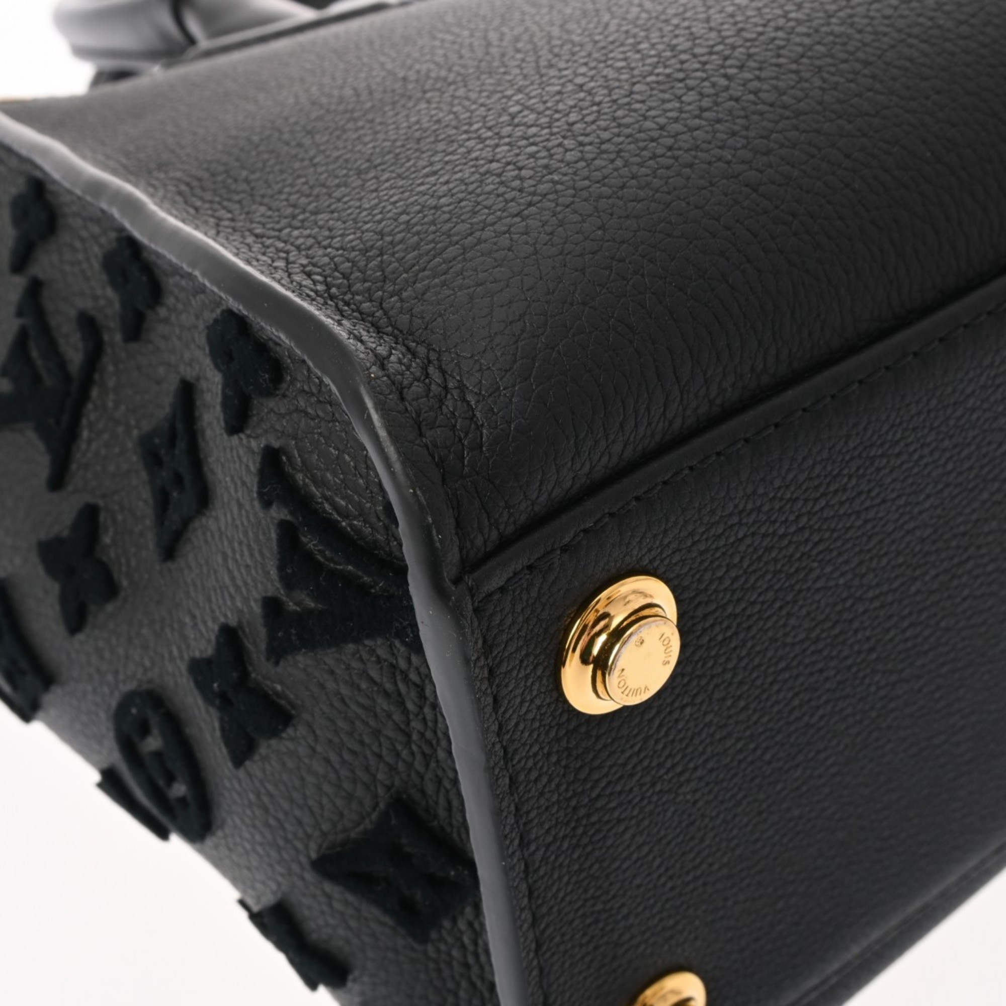 LOUIS VUITTON Louis Vuitton Monogram On My Side MM Noir M53826 Women's Calf Bag