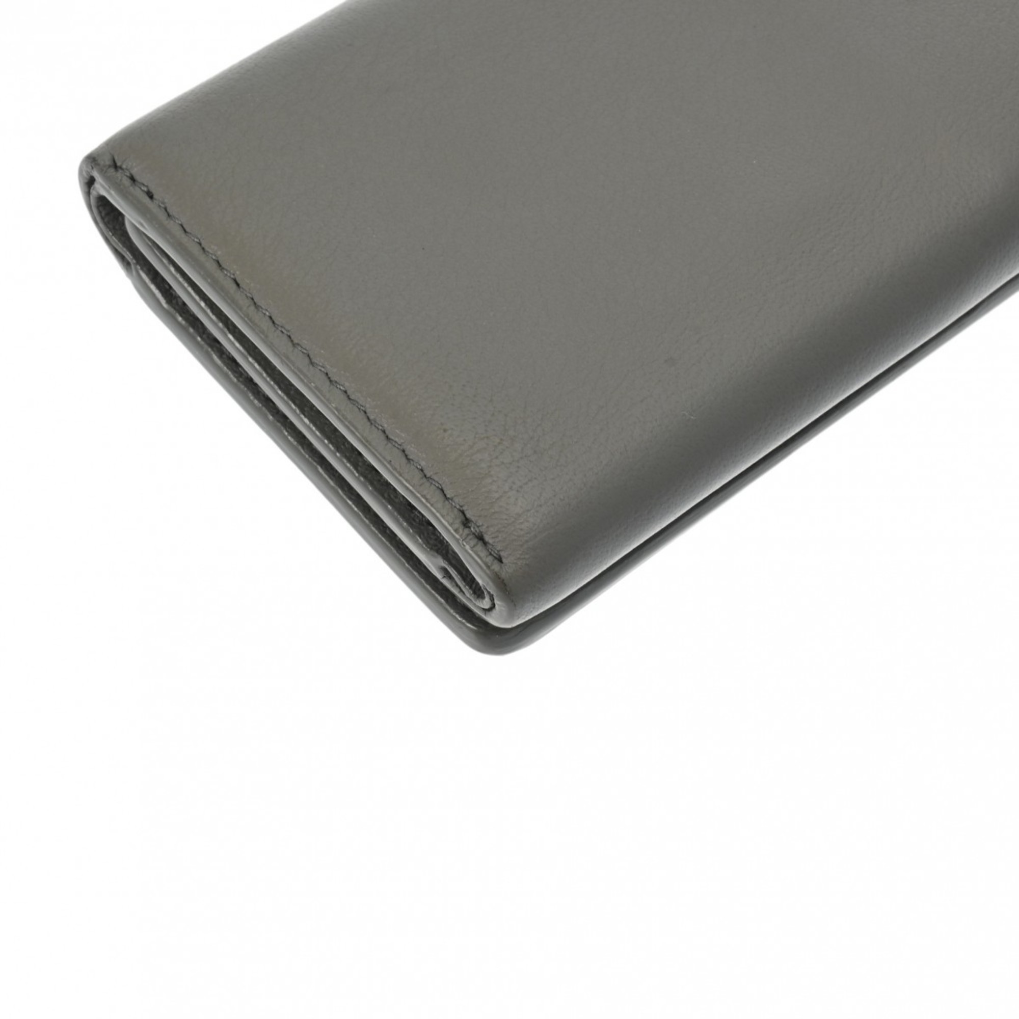 BALENCIAGA Paper Wallet Grey 391446 Unisex Calf Leather Tri-fold