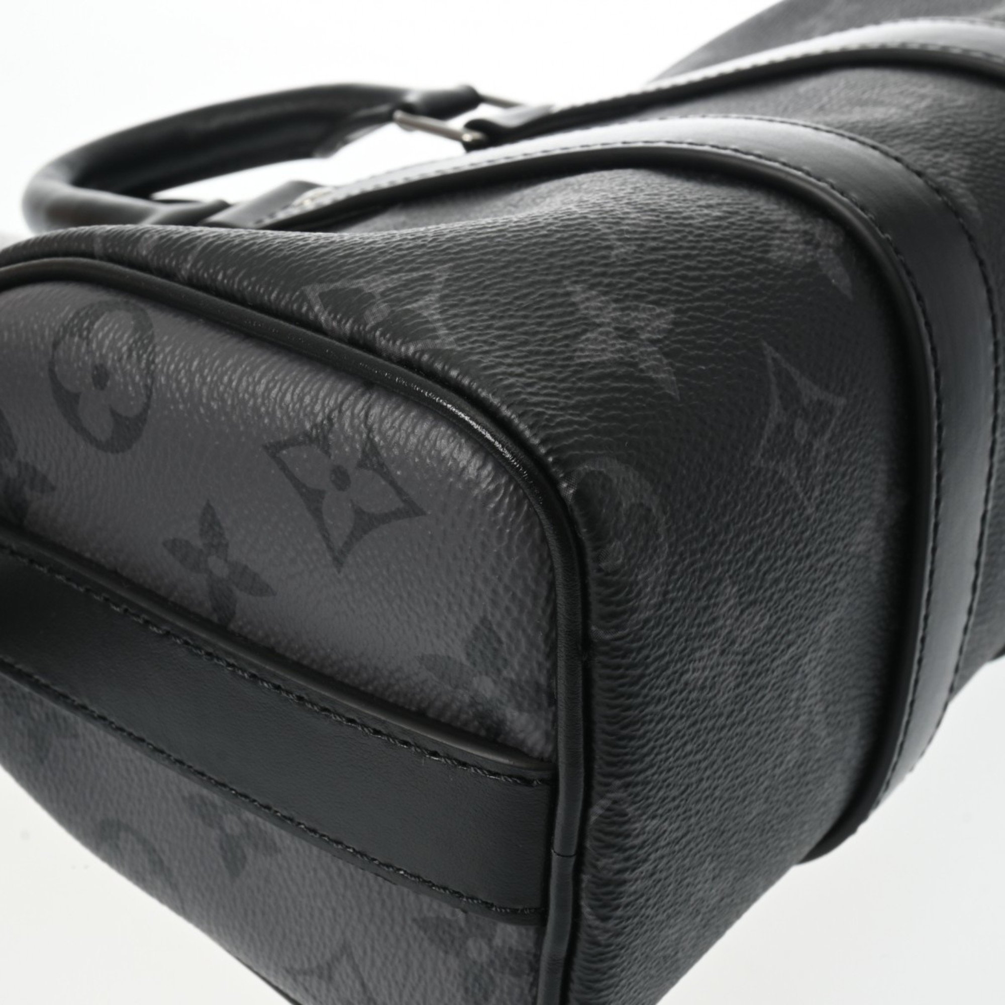 LOUIS VUITTON Louis Vuitton Monogram Eclipse Keepall Bandouliere 25 Black M46271 Men's Canvas Handbag