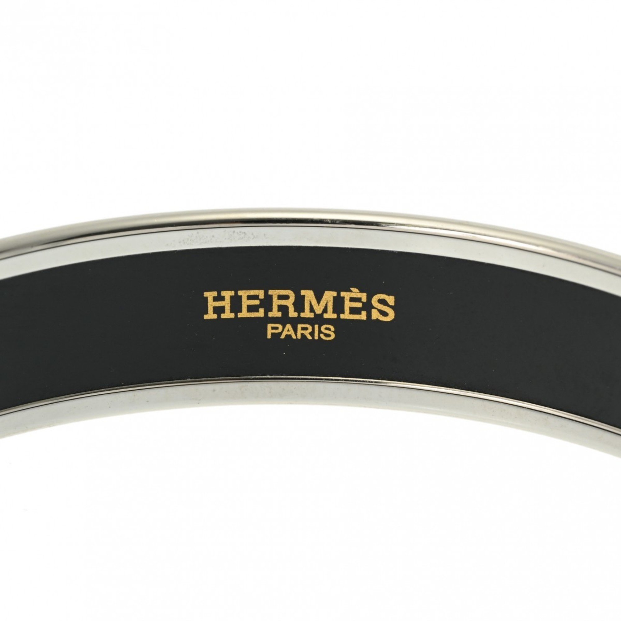 HERMES Hermes Emaille PM Bangle White Women's Metal Bracelet