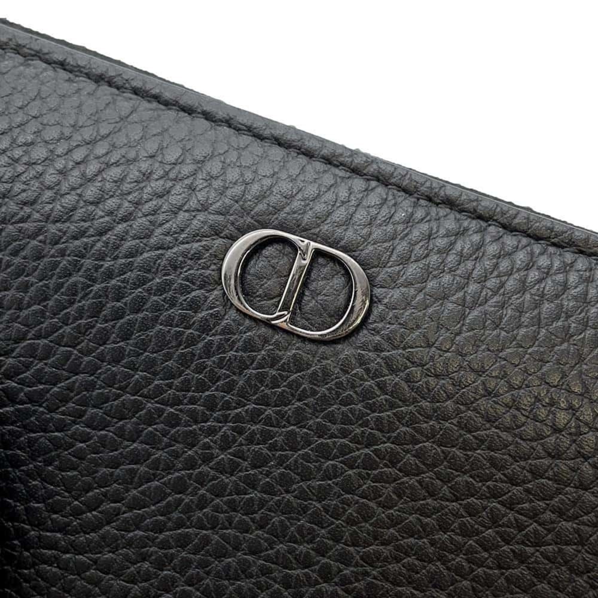 Christian Dior Long Wallet CD Icon Calfskin 2ESBC252CDI_H00N Men's Black