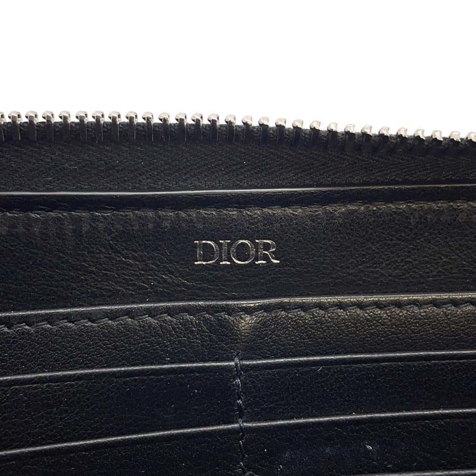 Christian Dior Long Wallet CD Icon Calfskin 2ESBC252CDI_H00N Men's Black